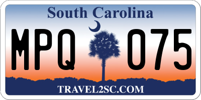 SC license plate MPQ075