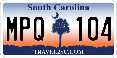 SC license plate MPQ104