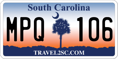 SC license plate MPQ106