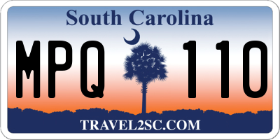 SC license plate MPQ110