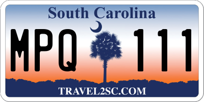 SC license plate MPQ111