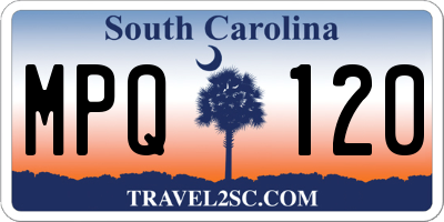 SC license plate MPQ120