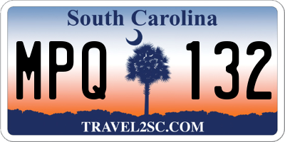 SC license plate MPQ132