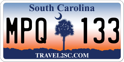 SC license plate MPQ133