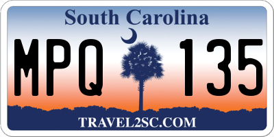 SC license plate MPQ135