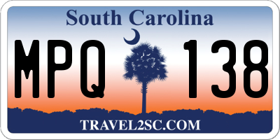 SC license plate MPQ138
