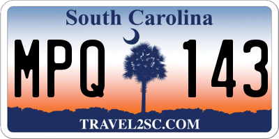 SC license plate MPQ143
