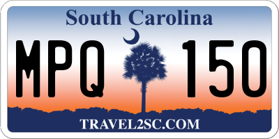 SC license plate MPQ150