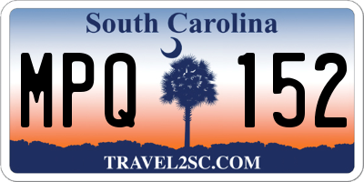 SC license plate MPQ152