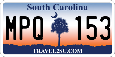 SC license plate MPQ153