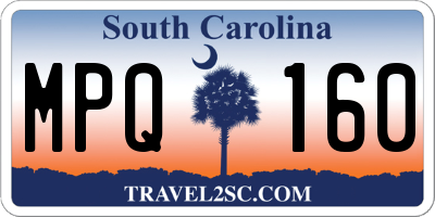 SC license plate MPQ160