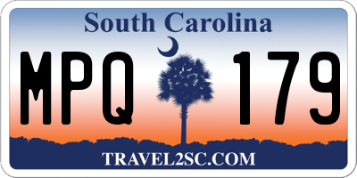 SC license plate MPQ179