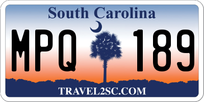 SC license plate MPQ189