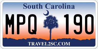 SC license plate MPQ190