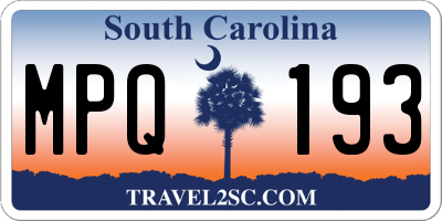 SC license plate MPQ193