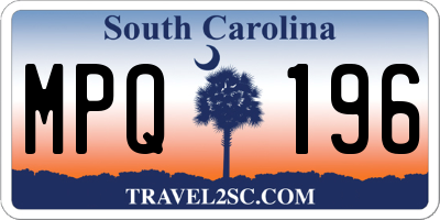 SC license plate MPQ196