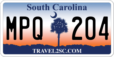 SC license plate MPQ204