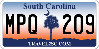 SC license plate MPQ209