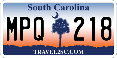 SC license plate MPQ218