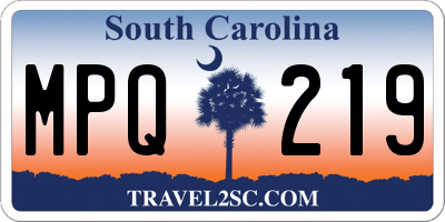 SC license plate MPQ219