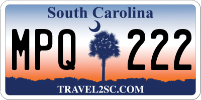 SC license plate MPQ222