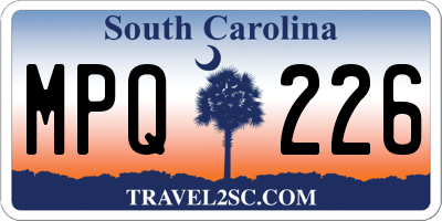 SC license plate MPQ226