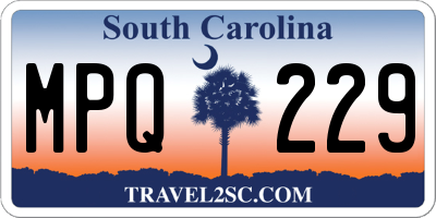 SC license plate MPQ229
