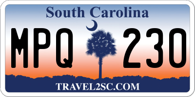 SC license plate MPQ230