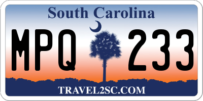 SC license plate MPQ233