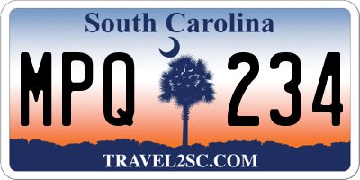 SC license plate MPQ234