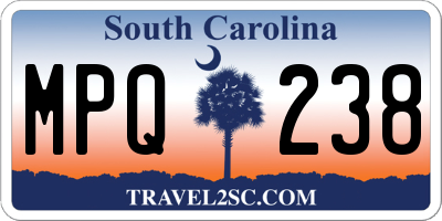 SC license plate MPQ238