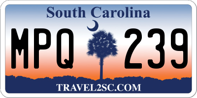 SC license plate MPQ239
