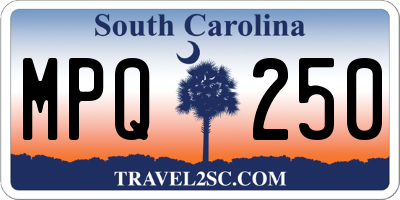 SC license plate MPQ250