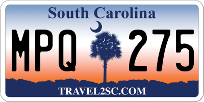 SC license plate MPQ275