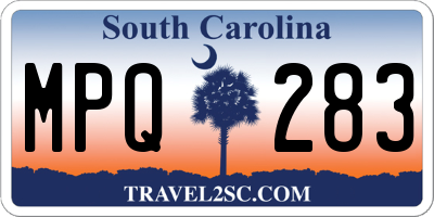 SC license plate MPQ283