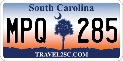 SC license plate MPQ285