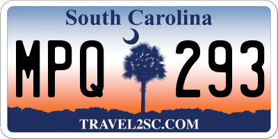 SC license plate MPQ293