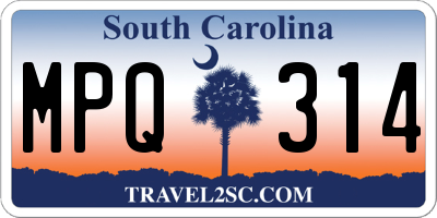 SC license plate MPQ314