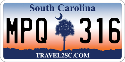 SC license plate MPQ316
