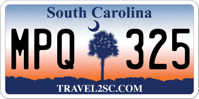 SC license plate MPQ325