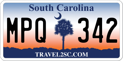 SC license plate MPQ342