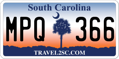 SC license plate MPQ366