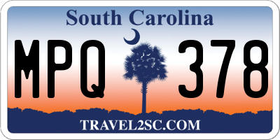 SC license plate MPQ378