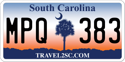 SC license plate MPQ383