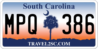 SC license plate MPQ386