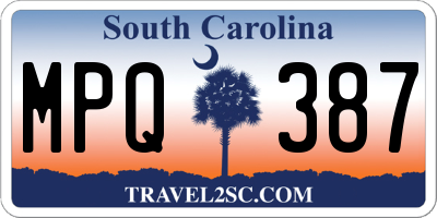 SC license plate MPQ387