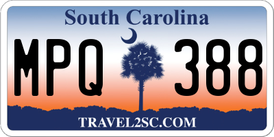 SC license plate MPQ388