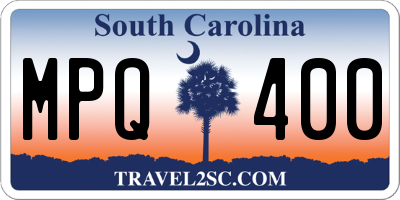 SC license plate MPQ400