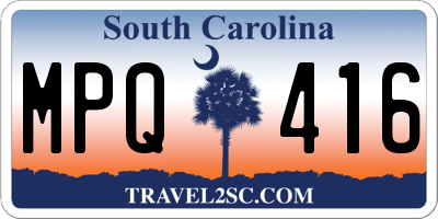 SC license plate MPQ416