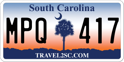 SC license plate MPQ417